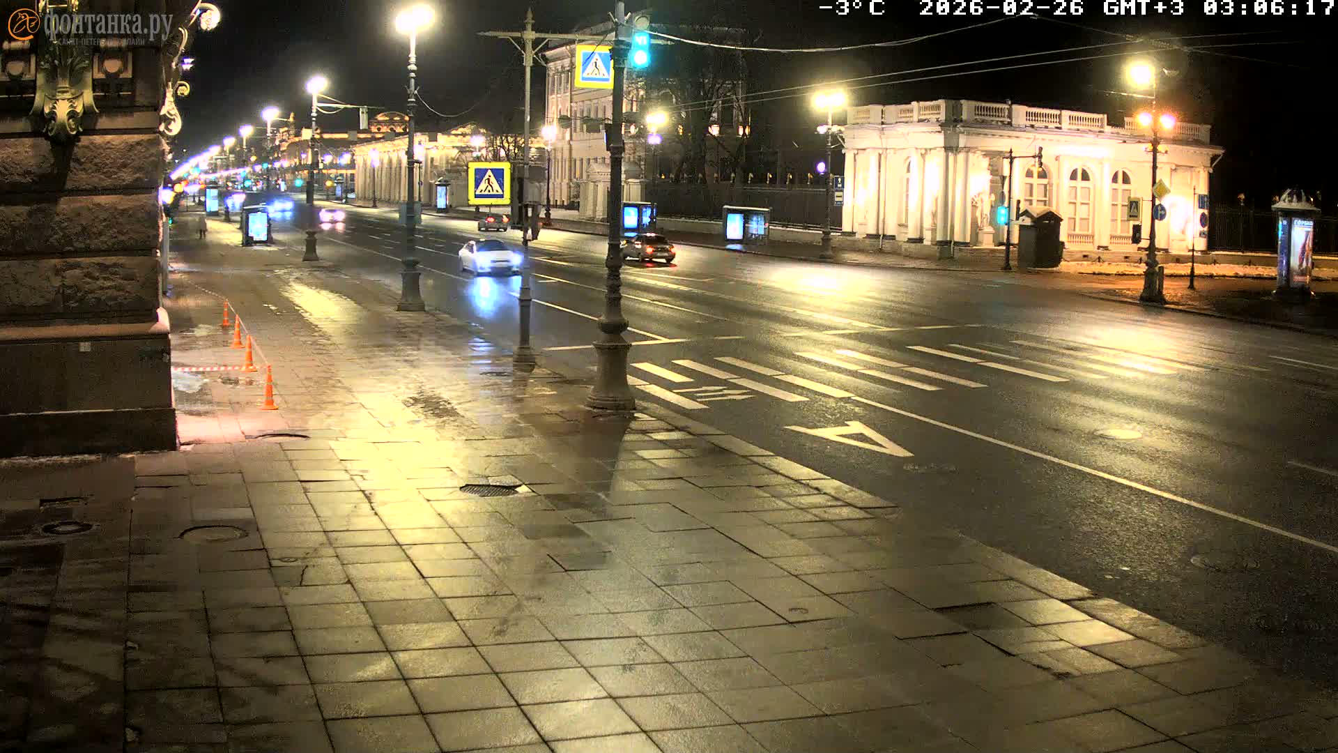 St. Petersburg, Nevskiy Avenue,  Anichkov Palace & Garden (Anitsjkof-Paleis)  Live Cam - Dvortsovy, Tsentralny, Saint Petersburg, Northwestern (Severo-Zapadnyy), Russia