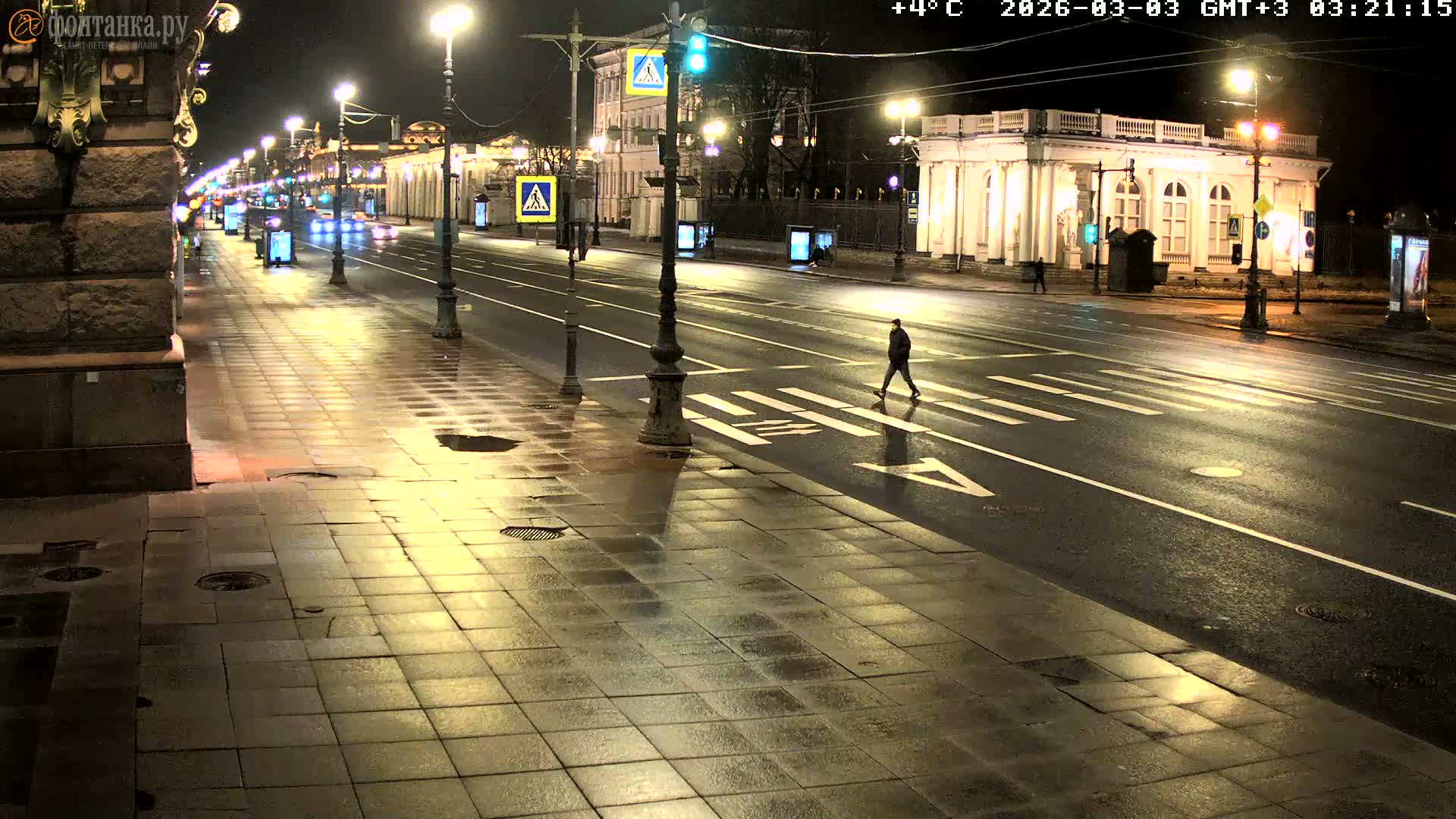 St. Petersburg, Nevskiy Avenue,  Anichkov Palace & Garden (Anitsjkof-Paleis)  Live Cam - Dvortsovy, Tsentralny, Saint Petersburg, Northwestern (Severo-Zapadnyy), Russia