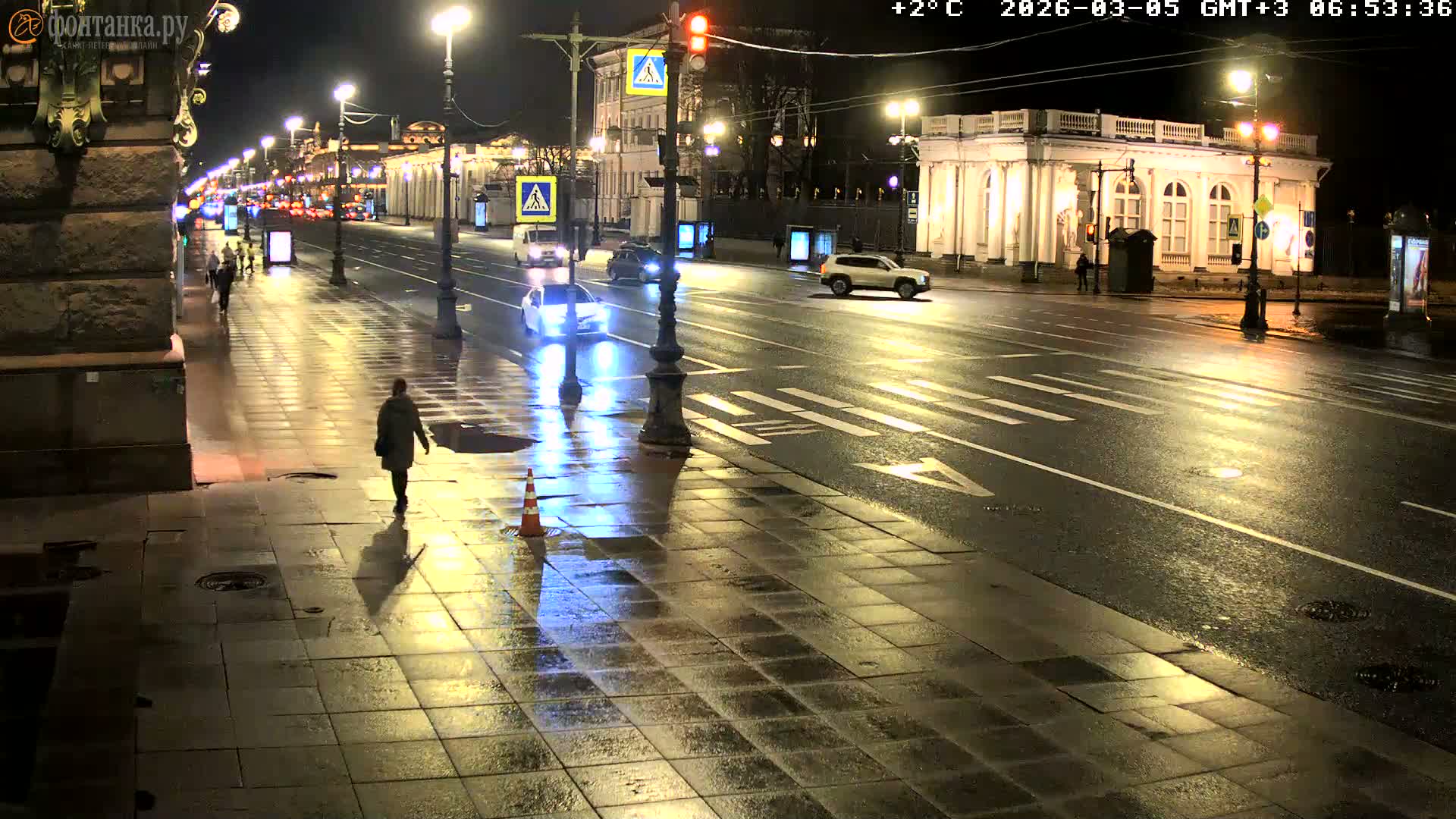 St. Petersburg, Nevskiy Avenue,  Anichkov Palace & Garden (Anitsjkof-Paleis)  Live Cam - Dvortsovy, Tsentralny, Saint Petersburg, Northwestern (Severo-Zapadnyy), Russia