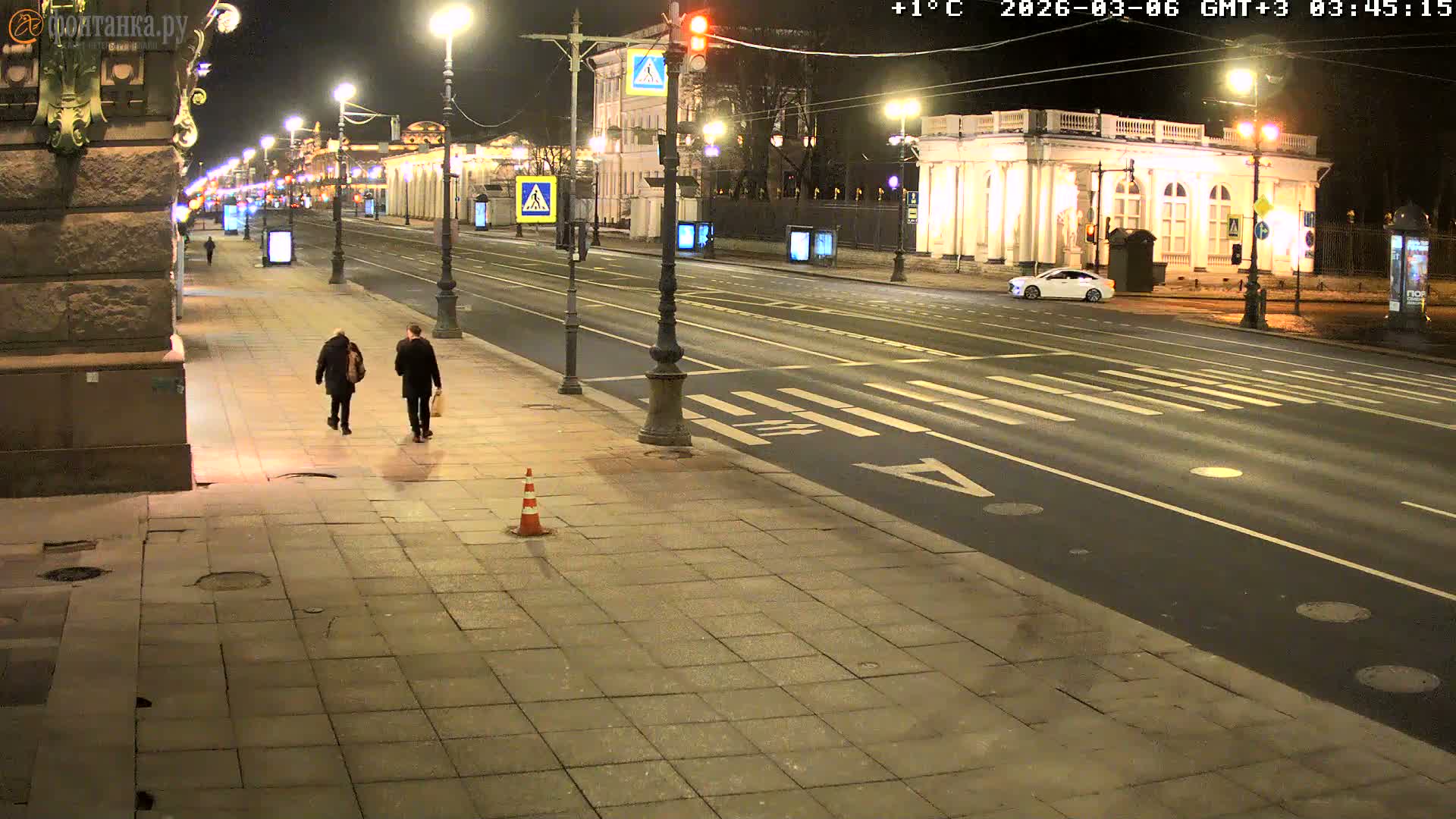 St. Petersburg, Nevskiy Avenue,  Anichkov Palace & Garden (Anitsjkof-Paleis)  Live Cam - Dvortsovy, Tsentralny, Saint Petersburg, Northwestern (Severo-Zapadnyy), Russia