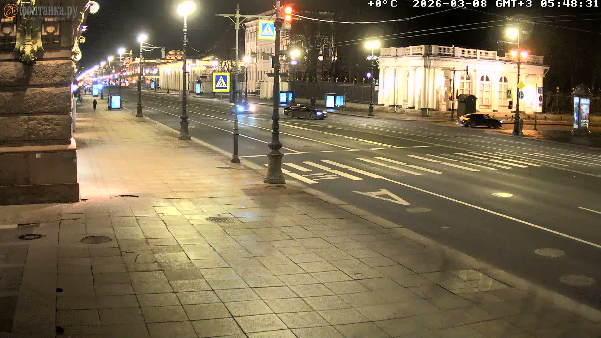 St. Petersburg, Nevskiy Avenue,  Anichkov Palace & Garden (Anitsjkof-Paleis)  Live Cam - Dvortsovy, Tsentralny, Saint Petersburg, Northwestern (Severo-Zapadnyy), Russia