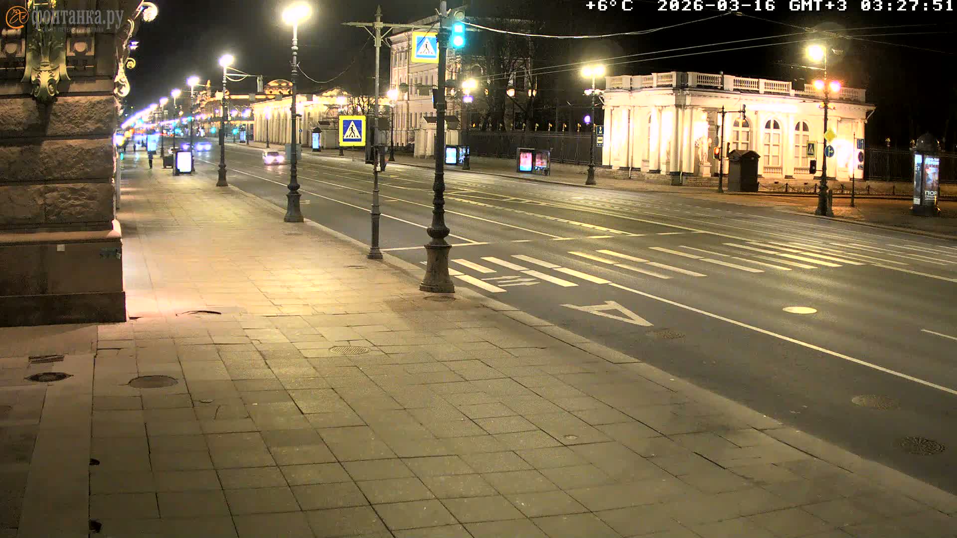 St. Petersburg, Nevskiy Avenue,  Anichkov Palace & Garden (Anitsjkof-Paleis)  Live Cam - Dvortsovy, Tsentralny, Saint Petersburg, Northwestern (Severo-Zapadnyy), Russia