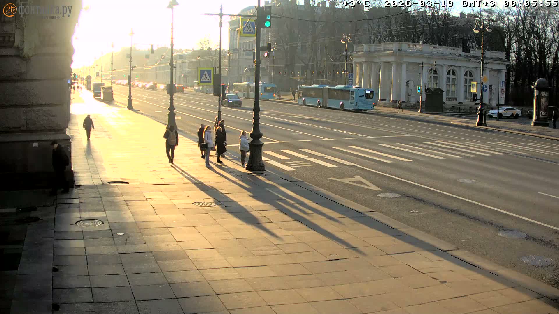 St. Petersburg, Nevskiy Avenue,  Anichkov Palace & Garden (Anitsjkof-Paleis)  Live Cam - Dvortsovy, Tsentralny, Saint Petersburg, Northwestern (Severo-Zapadnyy), Russia