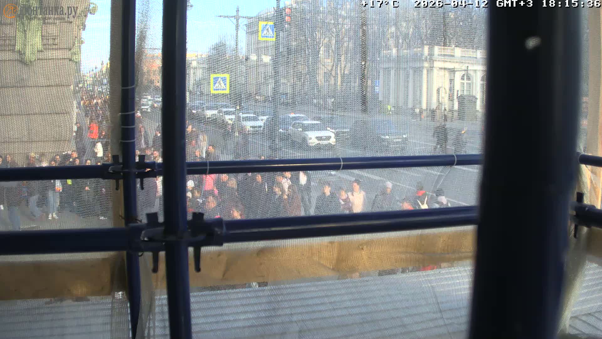 St. Petersburg, Nevskiy Avenue,  Anichkov Palace & Garden (Anitsjkof-Paleis)  Live Cam - Dvortsovy, Tsentralny, Saint Petersburg, Northwestern (Severo-Zapadnyy), Russia