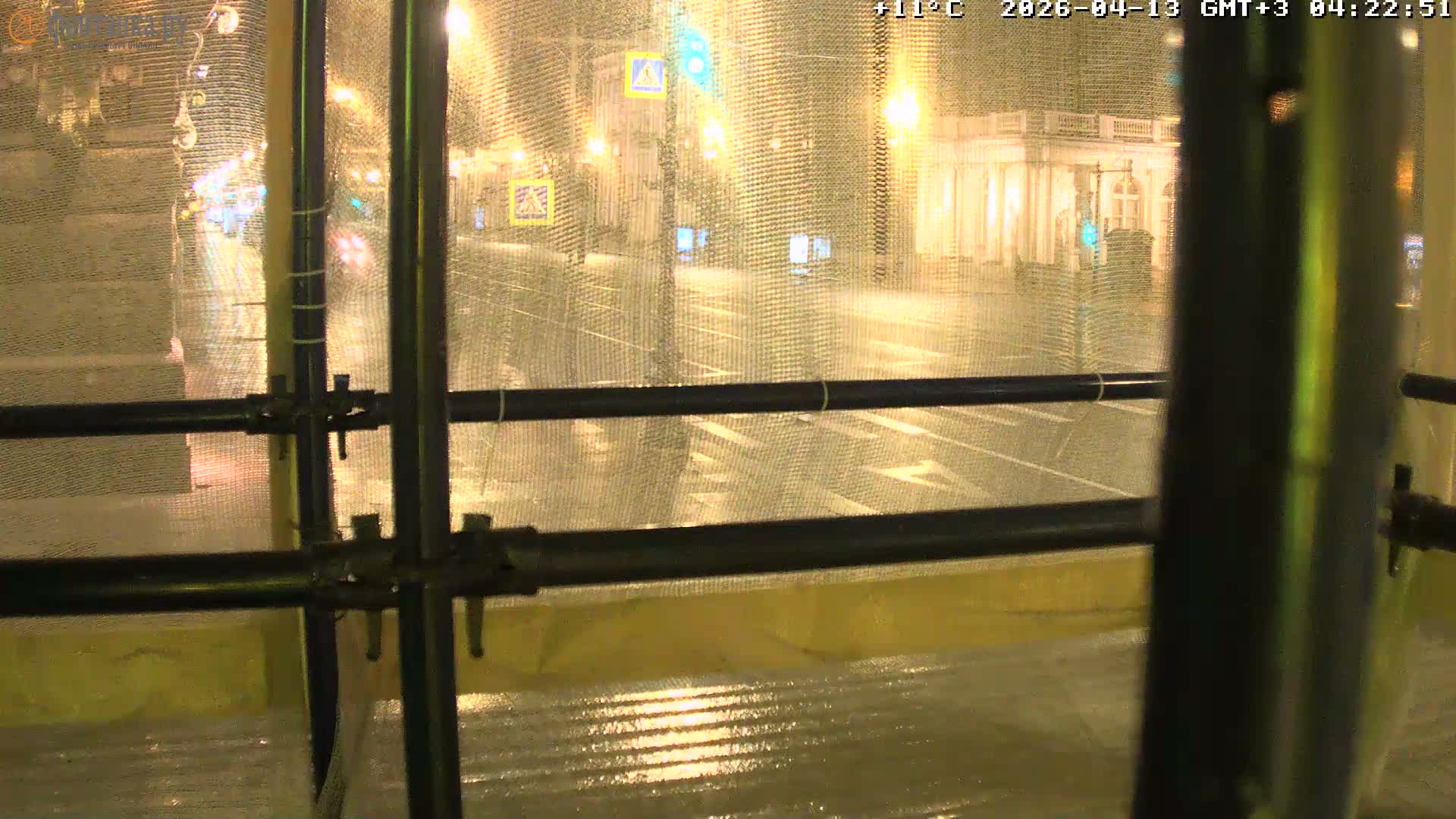 St. Petersburg, Nevskiy Avenue,  Anichkov Palace & Garden (Anitsjkof-Paleis)  Live Cam - Dvortsovy, Tsentralny, Saint Petersburg, Northwestern (Severo-Zapadnyy), Russia