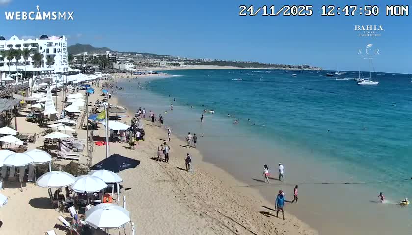 Cabo San Lucas, Playa El Medano Beach towards East View Live Cam - El Medano Ejidal, Los Cabos, Baja California Sur, Mexico