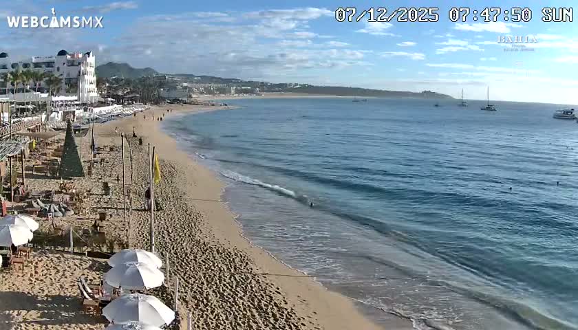 Cabo San Lucas, Playa El Medano Beach towards East View Live Cam - El Medano Ejidal, Los Cabos, Baja California Sur, Mexico