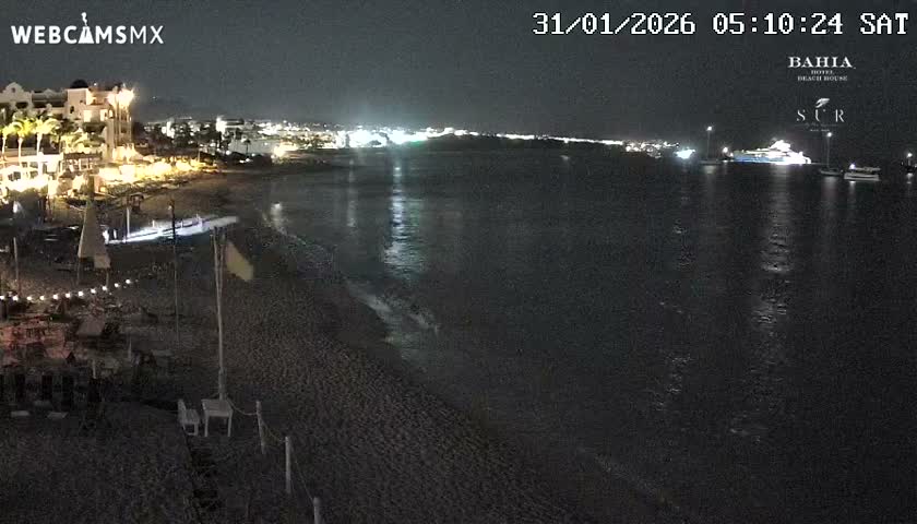 Cabo San Lucas, Playa El Medano Beach towards East View Live Cam - El Medano Ejidal, Los Cabos, Baja California Sur, Mexico