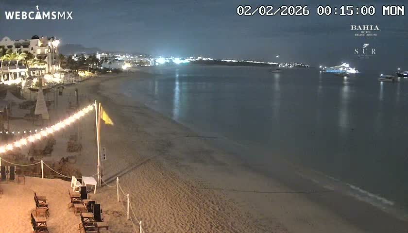 Cabo San Lucas, Playa El Medano Beach towards East View Live Cam - El Medano Ejidal, Los Cabos, Baja California Sur, Mexico