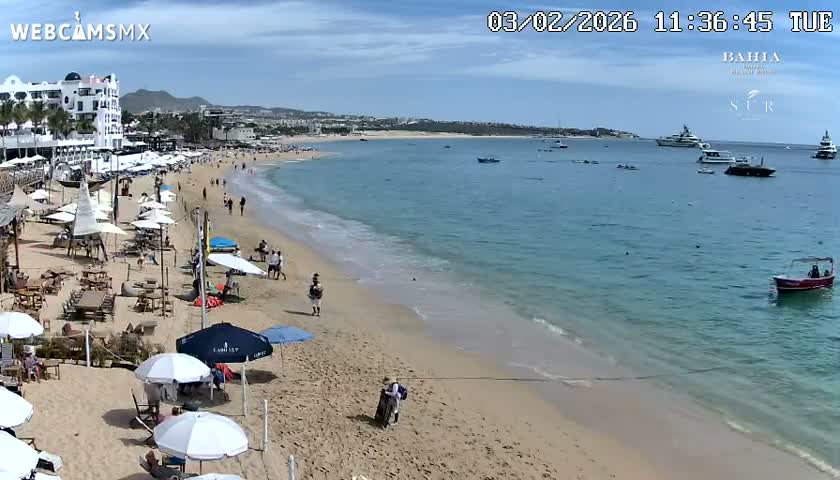 Cabo San Lucas, Playa El Medano Beach towards East View Live Cam - El Medano Ejidal, Los Cabos, Baja California Sur, Mexico