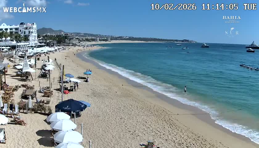Cabo San Lucas, Playa El Medano Beach towards East View Live Cam - El Medano Ejidal, Los Cabos, Baja California Sur, Mexico