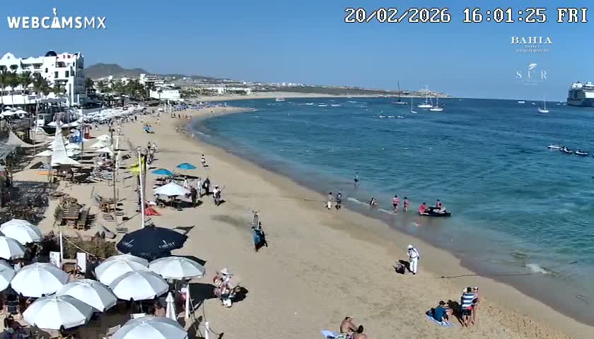 Cabo San Lucas, Playa El Medano Beach towards East View Live Cam - El Medano Ejidal, Los Cabos, Baja California Sur, Mexico
