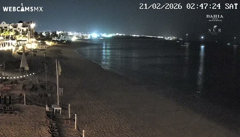 Cabo San Lucas, Playa El Medano Beach towards East View Live Cam - El Medano Ejidal, Los Cabos, Baja California Sur, Mexico