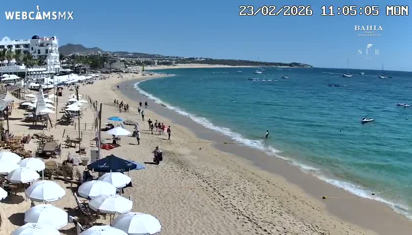 Cabo San Lucas, Playa El Medano Beach towards East View Live Cam - El Medano Ejidal, Los Cabos, Baja California Sur, Mexico