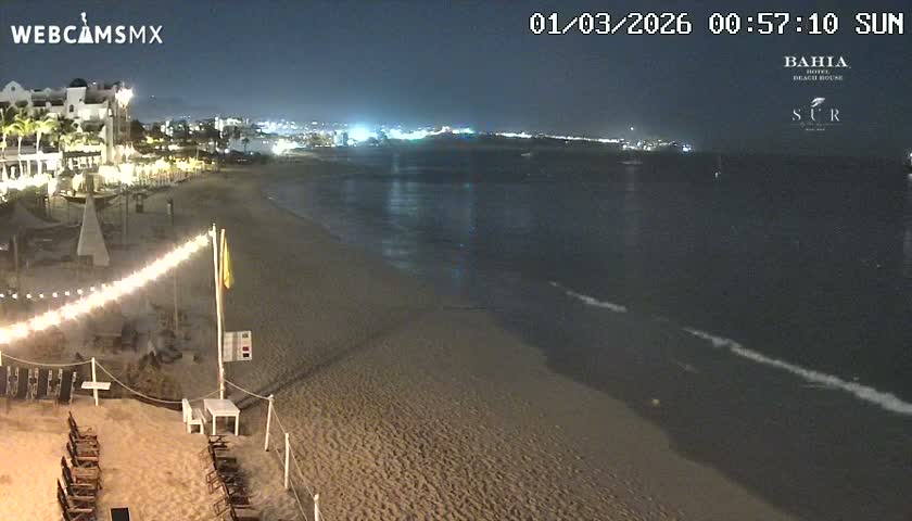 Cabo San Lucas, Playa El Medano Beach towards East View Live Cam - El Medano Ejidal, Los Cabos, Baja California Sur, Mexico