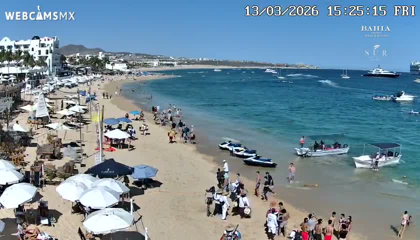 Cabo San Lucas, Playa El Medano Beach towards East View Live Cam - El Medano Ejidal, Los Cabos, Baja California Sur, Mexico