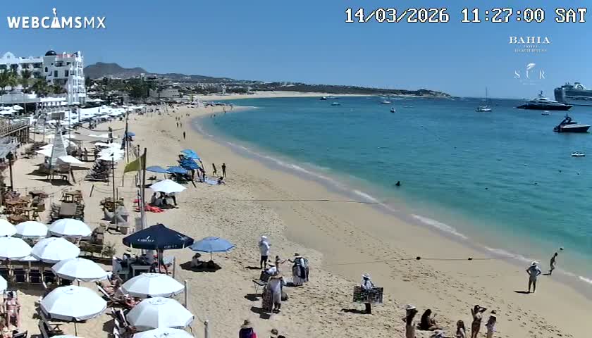 Cabo San Lucas, Playa El Medano Beach towards East View Live Cam - El Medano Ejidal, Los Cabos, Baja California Sur, Mexico