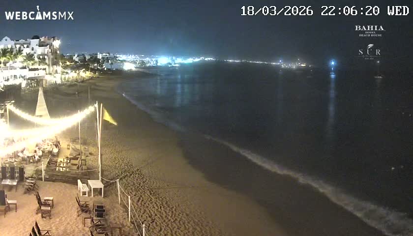 Cabo San Lucas, Playa El Medano Beach towards East View Live Cam - El Medano Ejidal, Los Cabos, Baja California Sur, Mexico