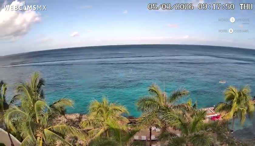 Cozumel Hotel B and Hotel Unique Coast Live Cam - Zona Hotelera Sur, San Mugiel de Cozumel, Municipio de Cozumel, Quintana Roo, Mexico