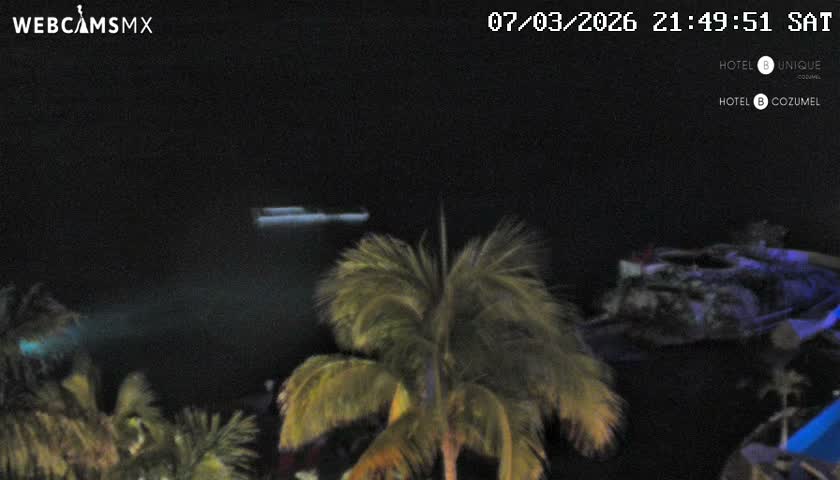 Cozumel Hotel B and Hotel Unique Coast Live Cam - Zona Hotelera Sur, San Mugiel de Cozumel, Municipio de Cozumel, Quintana Roo, Mexico