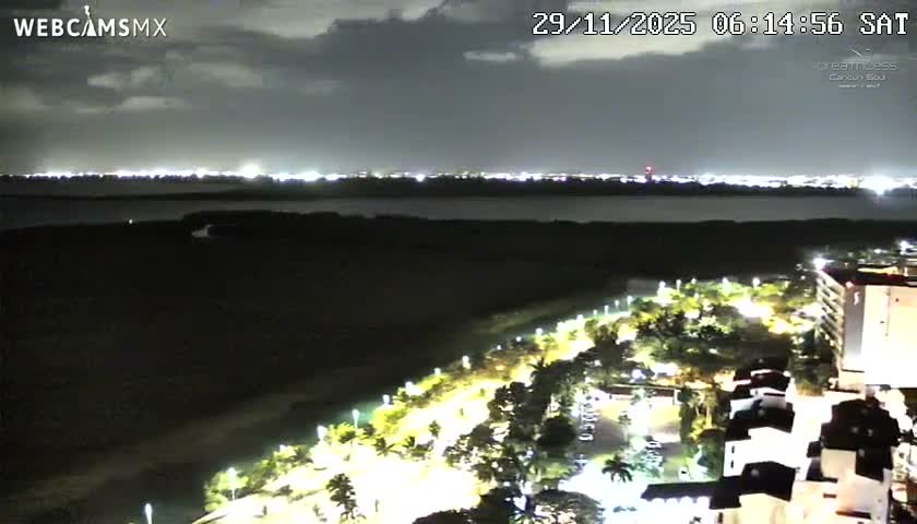  Cancun, Laguna de Nichupté Lagoon Lake & Hotel Zone (Zona Hotelera) Panaromic Live Cam - 