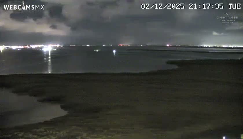  Cancun, Laguna de Nichupté Lagoon Lake & Hotel Zone (Zona Hotelera) Panaromic Live Cam - 