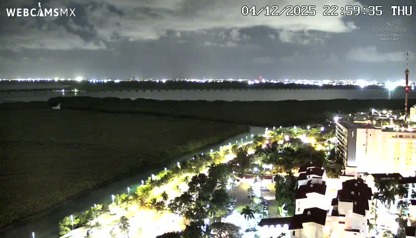  Cancun, Laguna de Nichupté Lagoon Lake & Hotel Zone (Zona Hotelera) Panaromic Live Cam - 