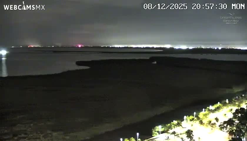  Cancun, Laguna de Nichupté Lagoon Lake & Hotel Zone (Zona Hotelera) Panaromic Live Cam - 