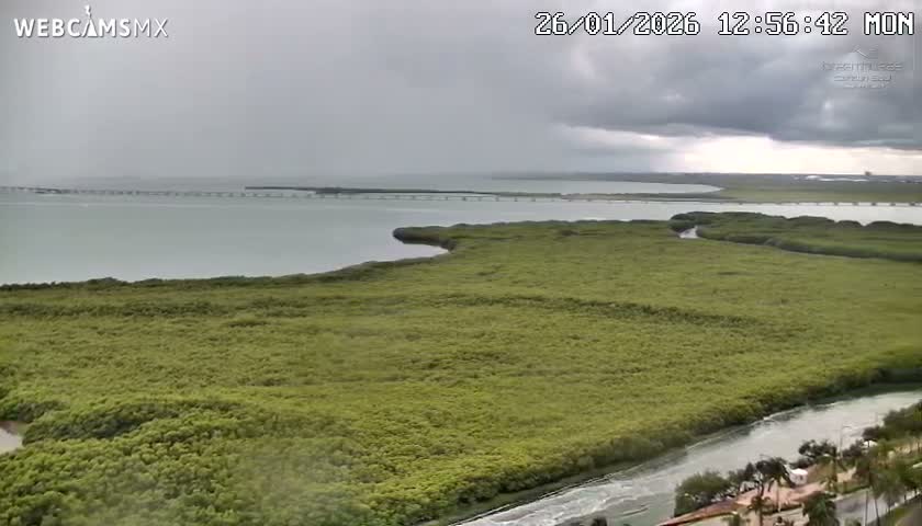  Cancun, Laguna de Nichupté Lagoon Lake & Hotel Zone (Zona Hotelera) Panaromic Live Cam - 