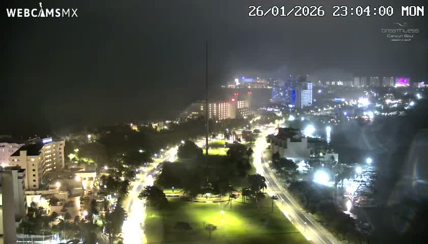  Cancun, Laguna de Nichupté Lagoon Lake & Hotel Zone (Zona Hotelera) Panaromic Live Cam - 