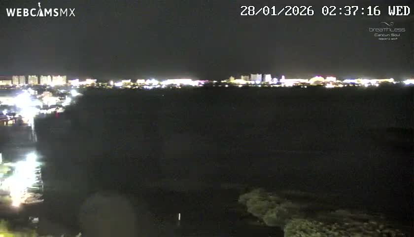  Cancun, Laguna de Nichupté Lagoon Lake & Hotel Zone (Zona Hotelera) Panaromic Live Cam - 