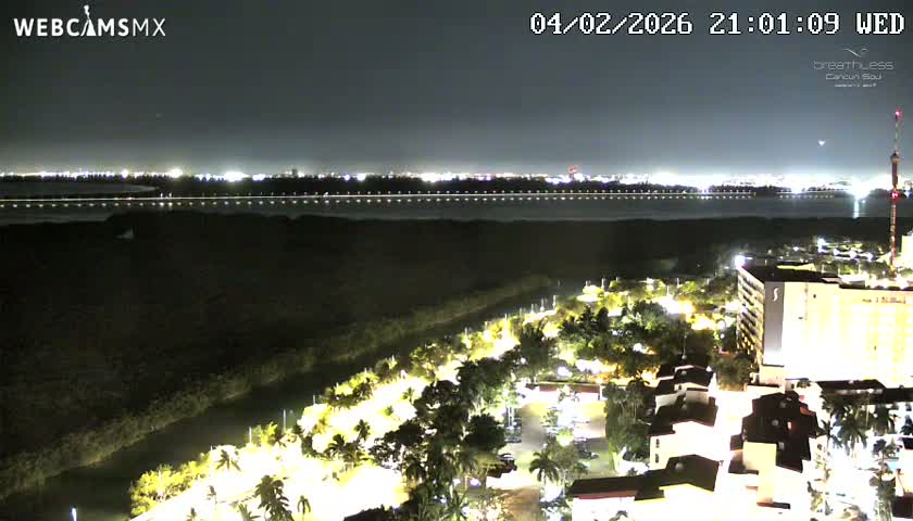  Cancun, Laguna de Nichupté Lagoon Lake & Hotel Zone (Zona Hotelera) Panaromic Live Cam - 