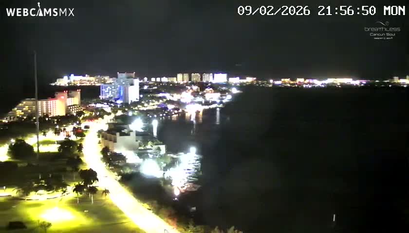  Cancun, Laguna de Nichupté Lagoon Lake & Hotel Zone (Zona Hotelera) Panaromic Live Cam - 