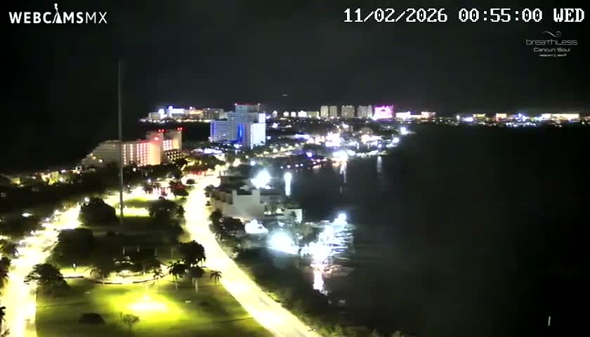  Cancun, Laguna de Nichupté Lagoon Lake & Hotel Zone (Zona Hotelera) Panaromic Live Cam - 