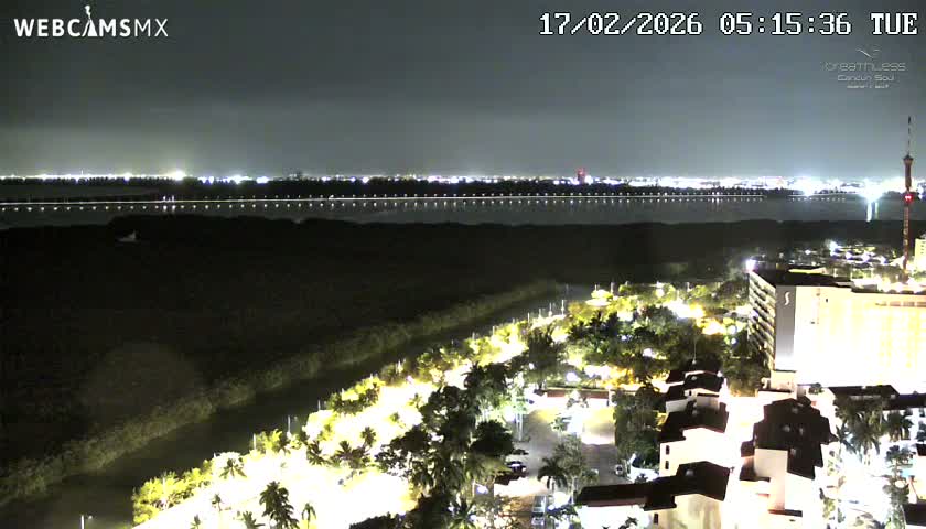  Cancun, Laguna de Nichupté Lagoon Lake & Hotel Zone (Zona Hotelera) Panaromic Live Cam - 