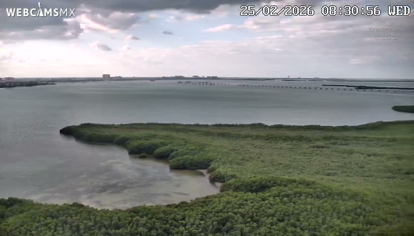  Cancun, Laguna de Nichupté Lagoon Lake & Hotel Zone (Zona Hotelera) Panaromic Live Cam - 