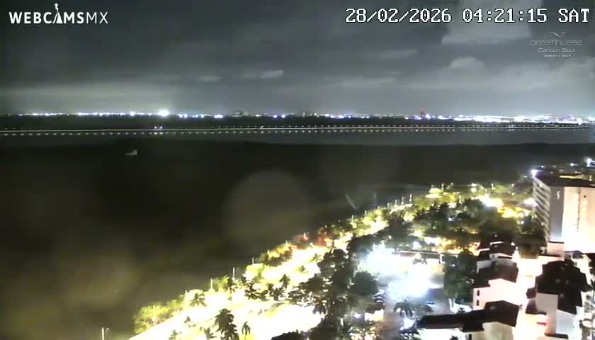  Cancun, Laguna de Nichupté Lagoon Lake & Hotel Zone (Zona Hotelera) Panaromic Live Cam - 