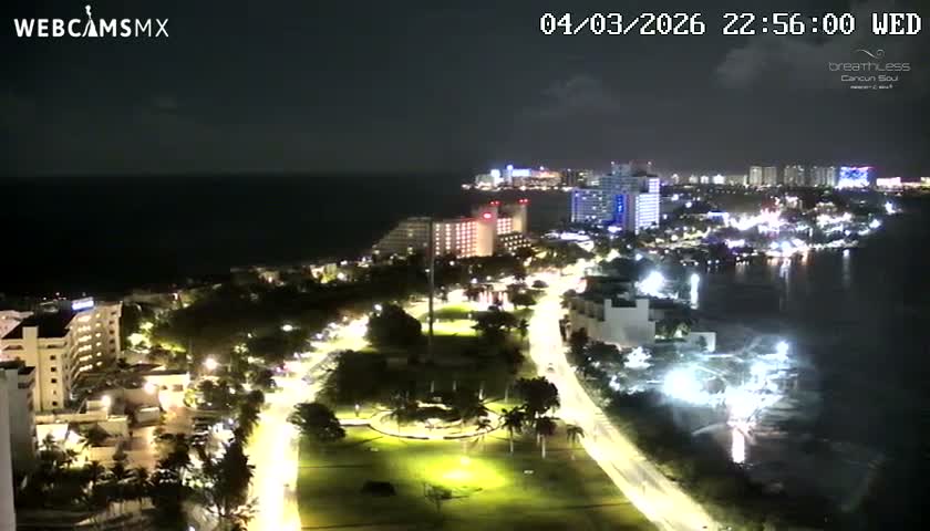  Cancun, Laguna de Nichupté Lagoon Lake & Hotel Zone (Zona Hotelera) Panaromic Live Cam - 