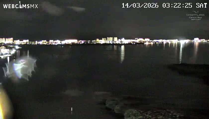  Cancun, Laguna de Nichupté Lagoon Lake & Hotel Zone (Zona Hotelera) Panaromic Live Cam - 