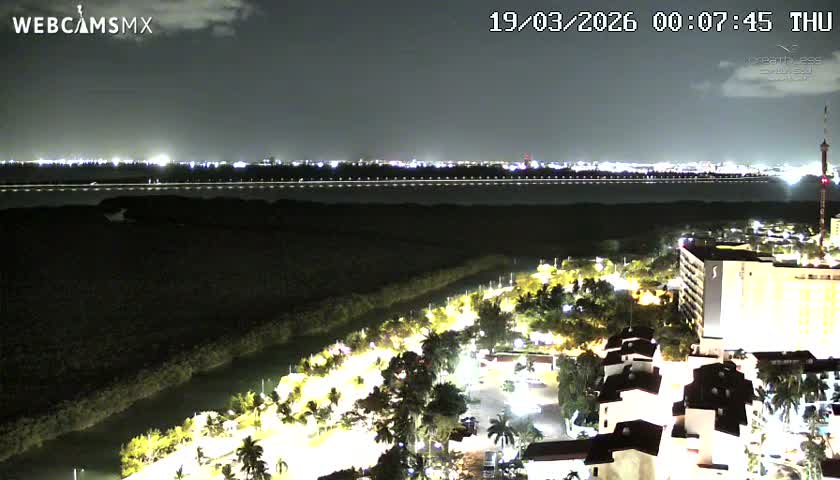 Cancun, Laguna de Nichupté Lagoon Lake & Hotel Zone (Zona Hotelera) Panaromic Live Cam - 
