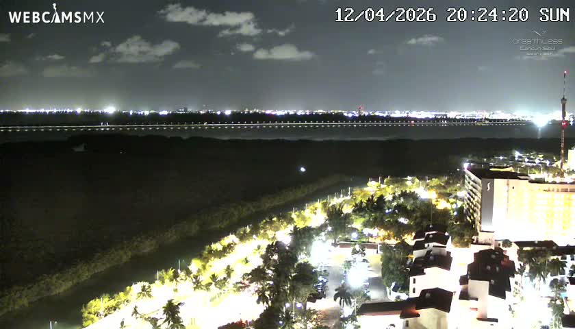  Cancun, Laguna de Nichupté Lagoon Lake & Hotel Zone (Zona Hotelera) Panaromic Live Cam - 