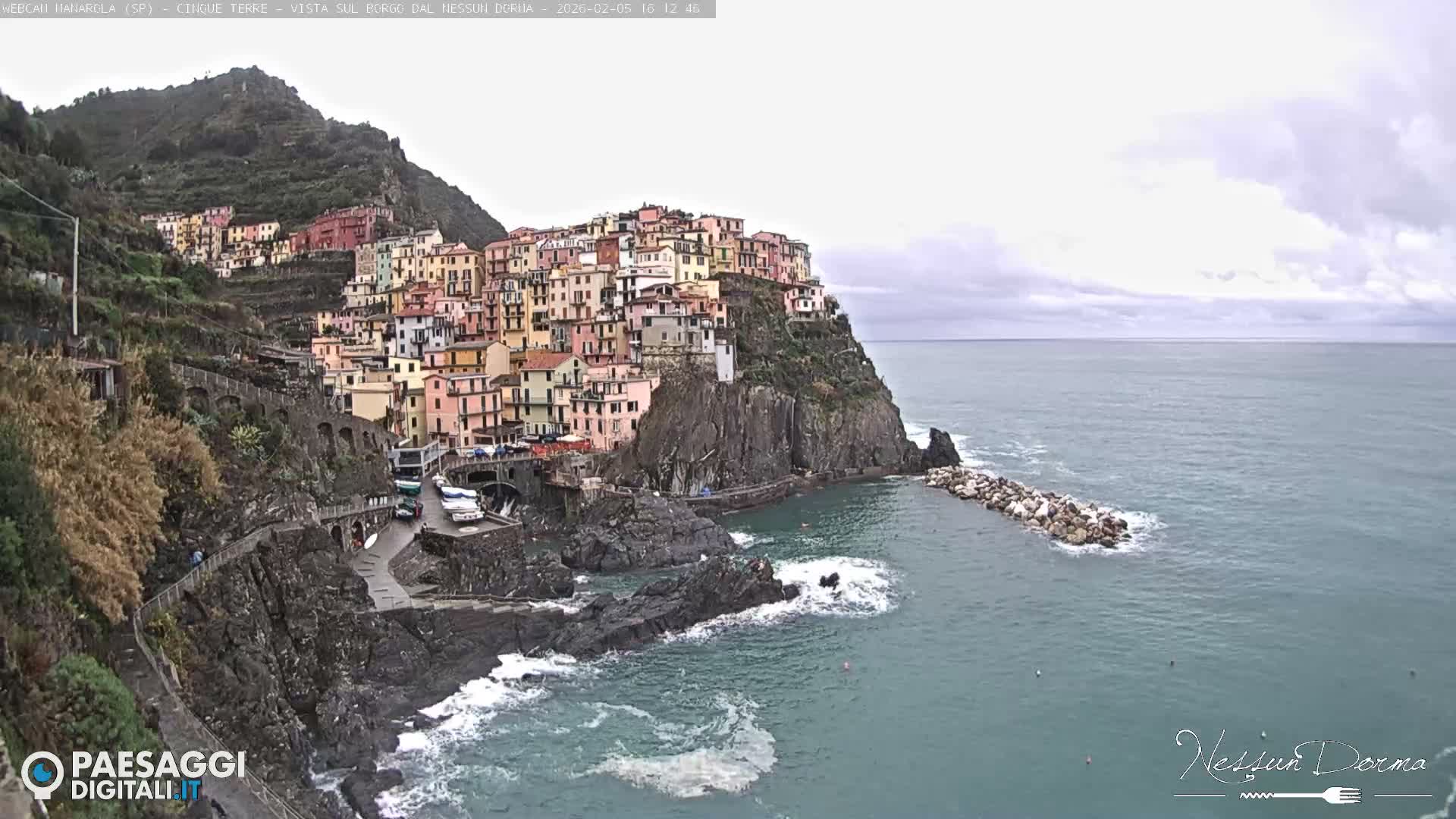 Cinque Terre, Manarola Village Live Cam - La Spezia, Linguria, Italy