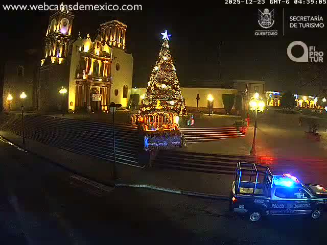 Amealco ,  Plaza Constitución (Constution Square) & Parroquia de Santa Maria Parish Live Cam - Centro, Amealco de Bonfil, Queretaro, Mexico