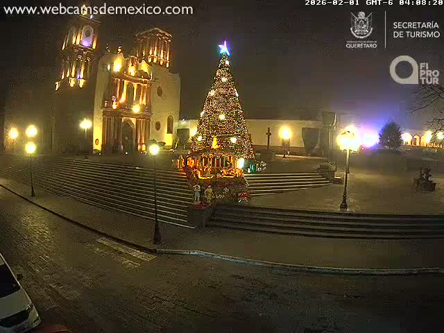 Amealco ,  Plaza Constitución (Constution Square) & Parroquia de Santa Maria Parish Live Cam - Centro, Amealco de Bonfil, Queretaro, Mexico