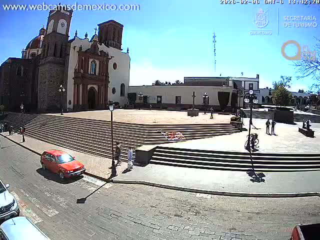 Amealco ,  Plaza Constitución (Constution Square) & Parroquia de Santa Maria Parish Live Cam - Centro, Amealco de Bonfil, Queretaro, Mexico