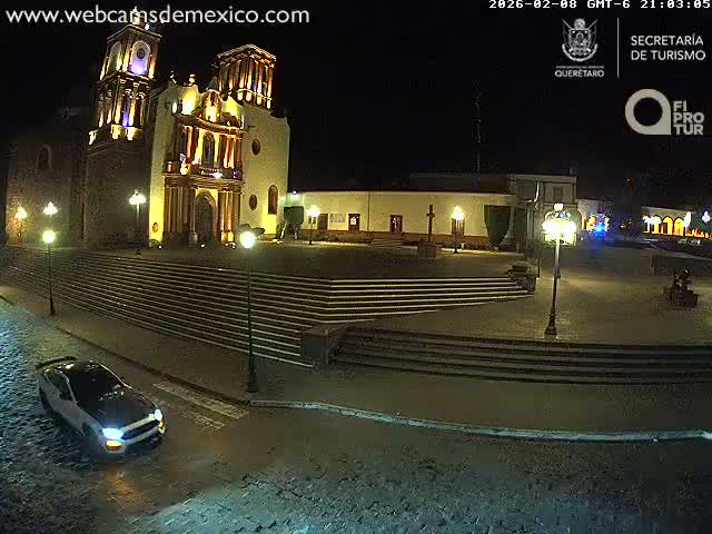 Amealco ,  Plaza Constitución (Constution Square) & Parroquia de Santa Maria Parish Live Cam - Centro, Amealco de Bonfil, Queretaro, Mexico