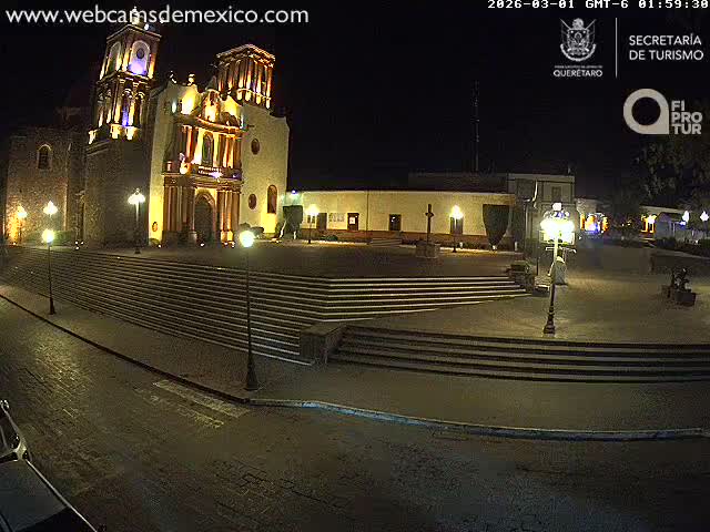 Amealco ,  Plaza Constitución (Constution Square) & Parroquia de Santa Maria Parish Live Cam - Centro, Amealco de Bonfil, Queretaro, Mexico
