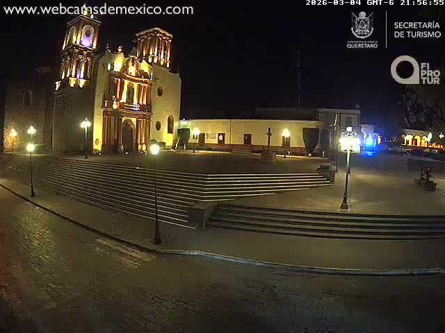 Amealco ,  Plaza Constitución (Constution Square) & Parroquia de Santa Maria Parish Live Cam - Centro, Amealco de Bonfil, Queretaro, Mexico