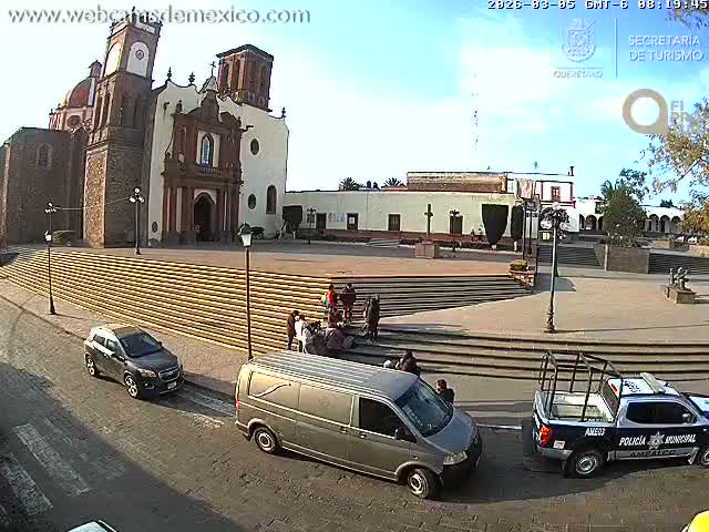 Amealco ,  Plaza Constitución (Constution Square) & Parroquia de Santa Maria Parish Live Cam - Centro, Amealco de Bonfil, Queretaro, Mexico
