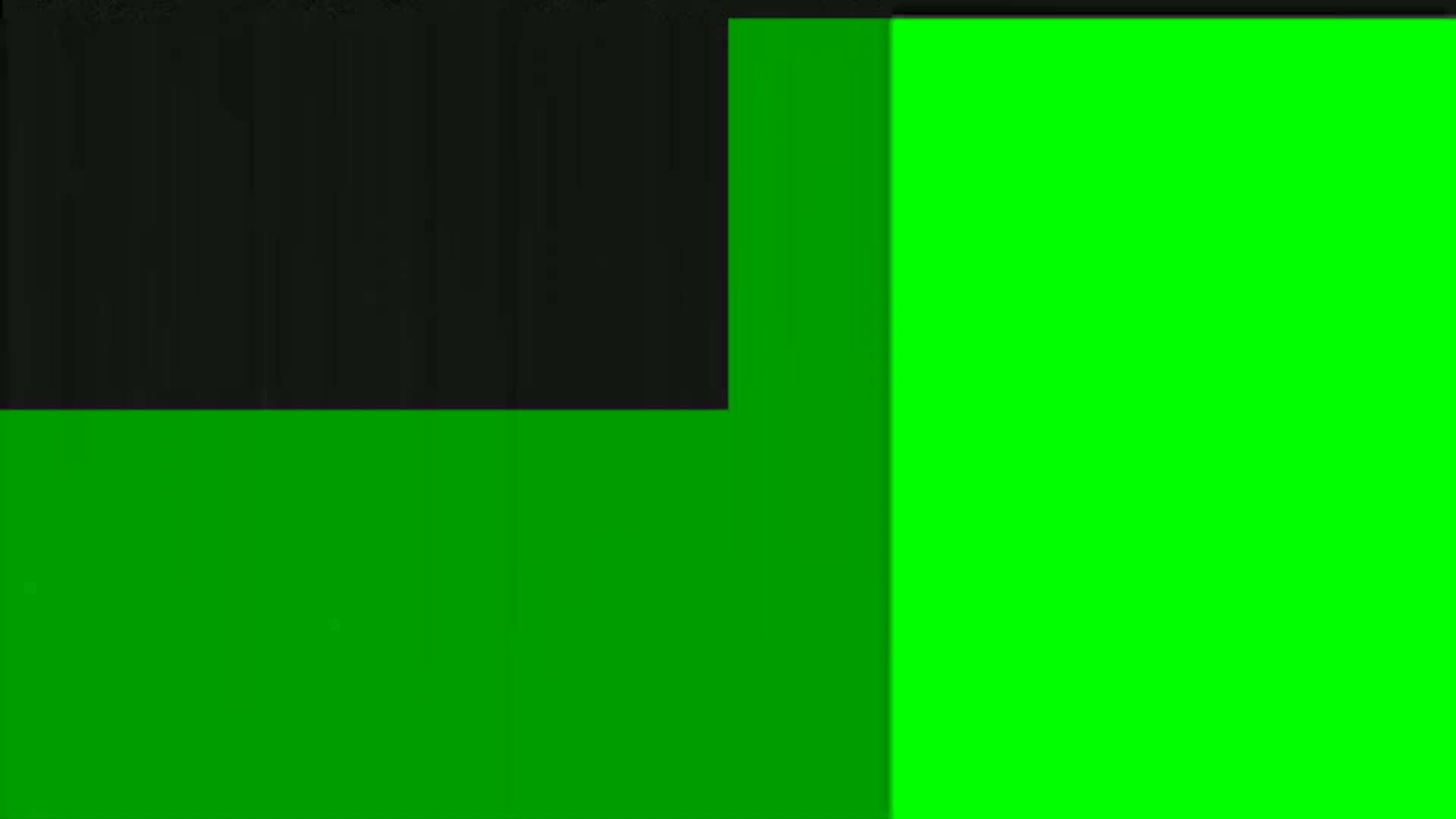 The image shows a dark gray or black area above two adjacent bright green rectangles.